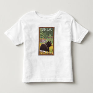 T-shirt Pour Les Tous Petits Ours noir dans la forêt - Juneau, Alaska