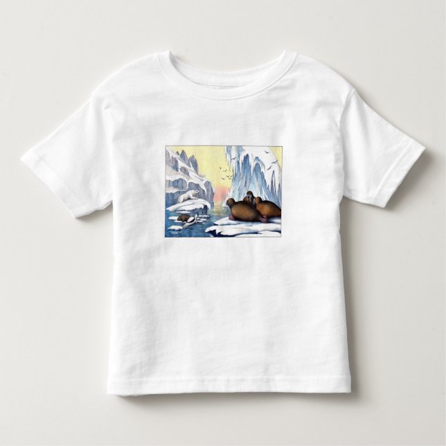 T-shirt Pour Les Tous Petits Ours Polaires, Walrus Et Phoques (Devant)