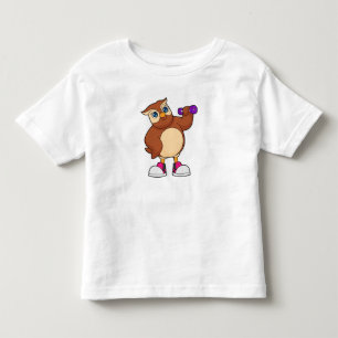 T-shirt Pour Les Tous Petits Owl Fitness Dumbbell
