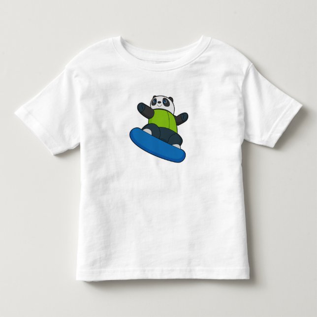 T-shirt Pour Les Tous Petits Panda a Snowboarder (Devant)