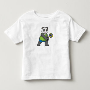 T-shirt Pour Les Tous Petits Panda aux sports avec volleyball