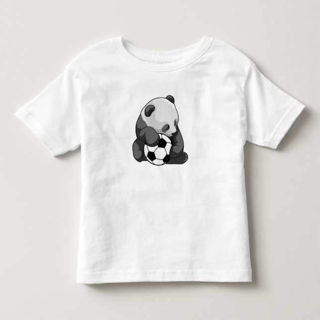 T-shirt Pour Les Tous Petits Panda avec balle de football (Devant)