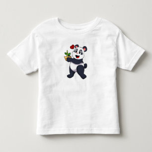 T-shirt Pour Les Tous Petits Panda avec fleur de bambou