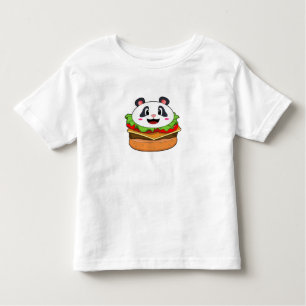 T-shirt Pour Les Tous Petits Panda avec hamburger