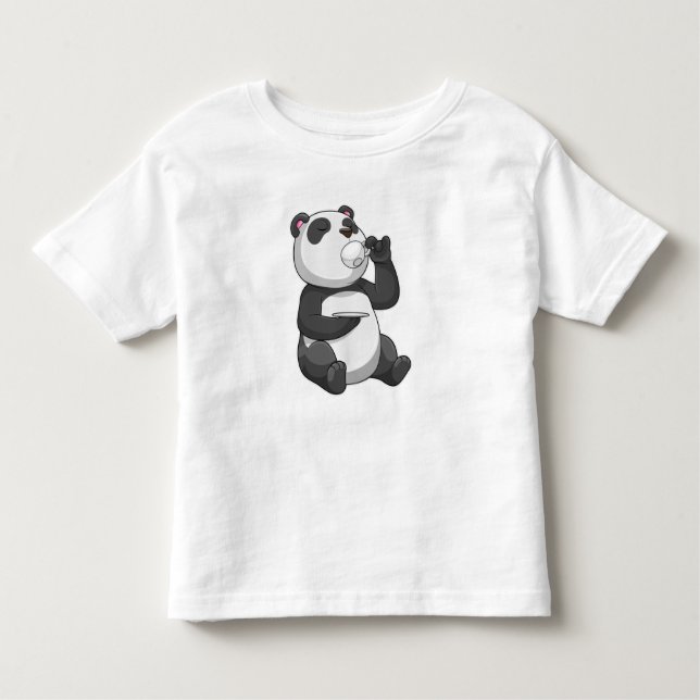 T-shirt Pour Les Tous Petits Panda avec Tea Cup (Devant)