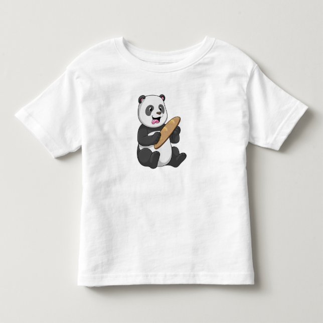 T-shirt Pour Les Tous Petits Panda comme boulanger avec pain (Devant)