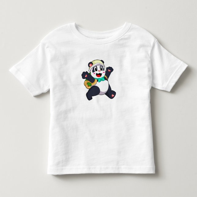 T-shirt Pour Les Tous Petits Panda comme étudiant (Devant)