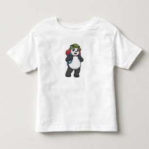 T-shirt Pour Les Tous Petits Panda comme randonneur avec sac à dos