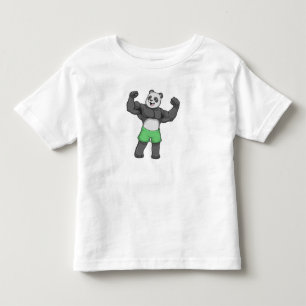 T-shirt Pour Les Tous Petits Panda en Bodybuilder au Bodybuilding