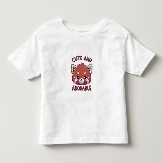 T-shirt Pour Les Tous Petits Panda rouge mignonne et adorable (Devant)