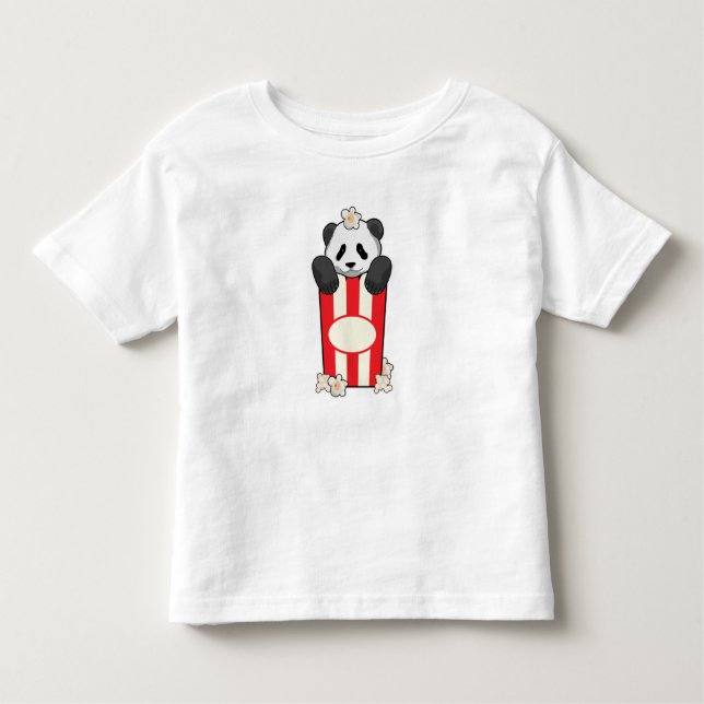 T-shirt Pour Les Tous Petits Panda with Popcorn (Devant)