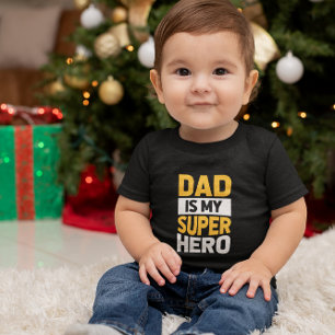 T-shirt Pour Les Tous Petits Papa Est Mon Super Héros