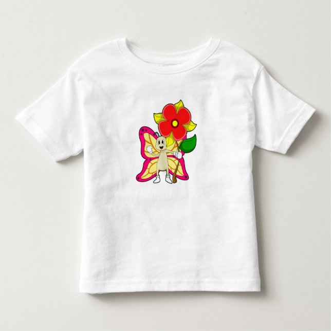 T-shirt Pour Les Tous Petits Papillon à fleurs (Devant)
