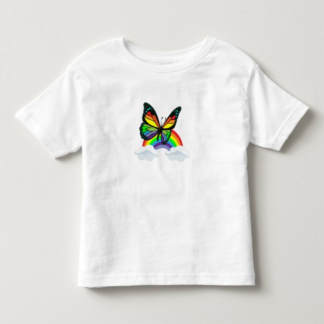 T-shirt Pour Les Tous Petits Papillon avec arc-en-ciel (Devant)