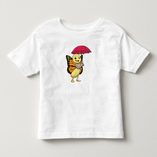 T-shirt Pour Les Tous Petits Papillon avec parapluie (Devant)