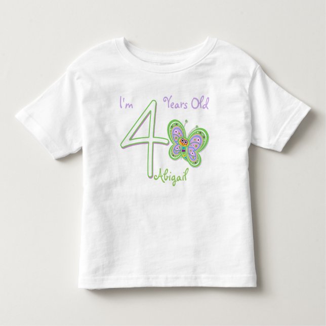 T-shirt Pour Les Tous Petits Papillon du 4e anniversaire (Devant)