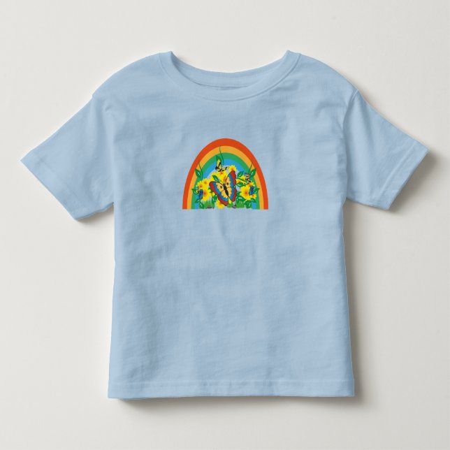 T-shirt Pour Les Tous Petits Papillons - Arc-en-ciel (Devant)