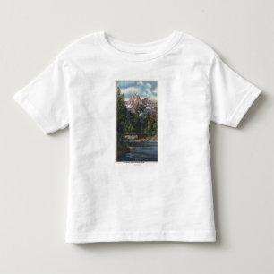 T-shirt Pour Les Tous Petits Parc national de Teton, WY - vue jumelle de crête