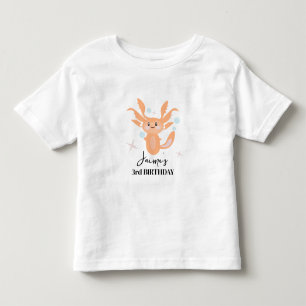 T-shirt Pour Les Tous Petits Pastel Axolotl Océan Créature Anniversaire Nom