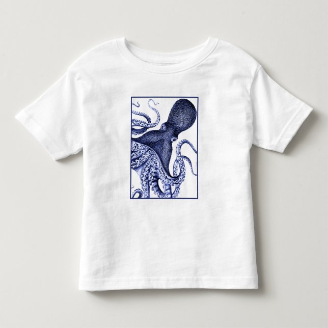 T-shirt Pour Les Tous Petits Paysage Bleu Octopus (Devant)
