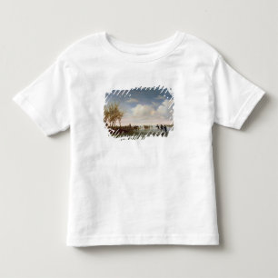 T-shirt Pour Les Tous Petits Paysage néerlandais avec des patineurs