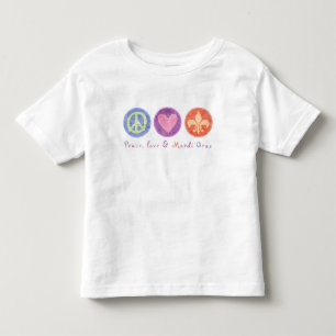 T-shirt Pour Les Tous Petits Peace Love & Mardi Gras