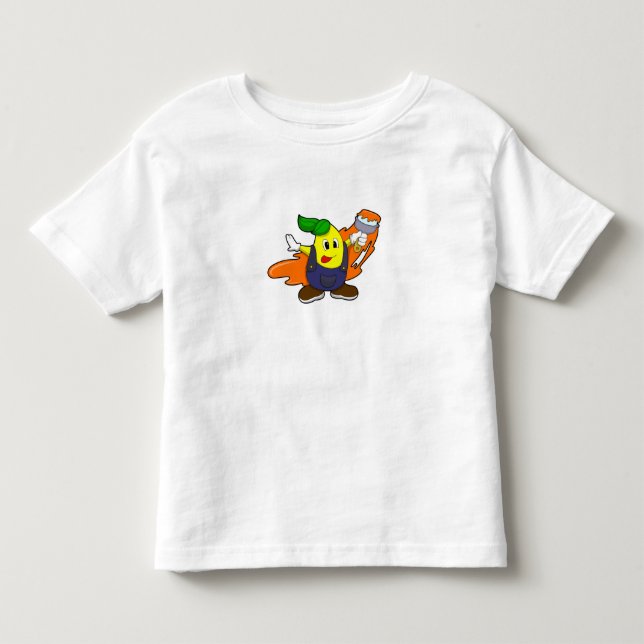 T-shirt Pour Les Tous Petits Pear as Painer with Paint brush (Devant)