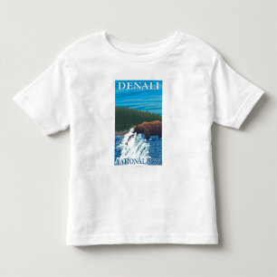 T-shirt Pour Les Tous Petits Pêche d'ours en rivière - parc national de Denali,