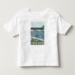 T-shirt Pour Les Tous Petits Pêcheur de mouche - rivière de Sandy, Orégon