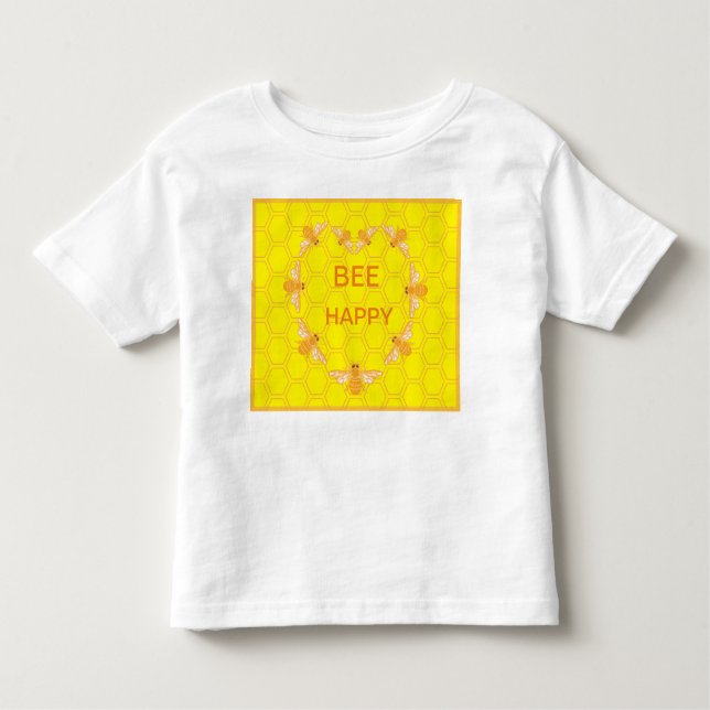T-shirt Pour Les Tous Petits Peigne jaune doré et abeilles (Devant)