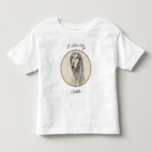 T-shirt Pour Les Tous Petits Peinture de Saluki (Faune) - Cute Original Chien A