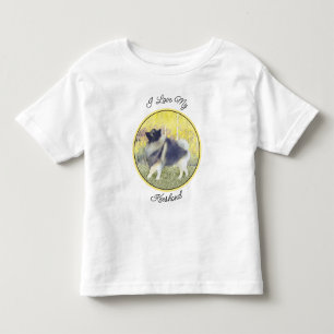 T-shirt Pour Les Tous Petits Peinture en teint de Keeshond - jolie art original
