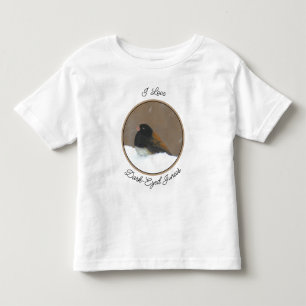 T-shirt Pour Les Tous Petits Peinture Junco foncée - Art original d'oiseaux Tod