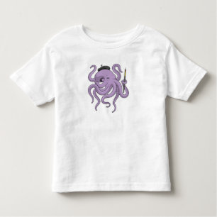 T-shirt Pour Les Tous Petits Peinture Octopus Peinture brosse