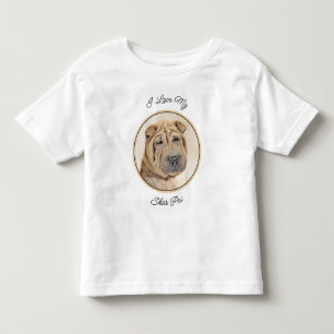 T-shirt Pour Les Tous Petits Peinture Shar Pei - Cute Original Chien Art