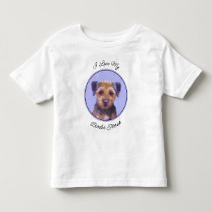 T-shirt Pour Les Tous Petits Peinture sur la frontière de Terrier - jolie art o