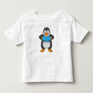 T-shirt Pour Les Tous Petits Penguin at Boxing with Boxing Gloves