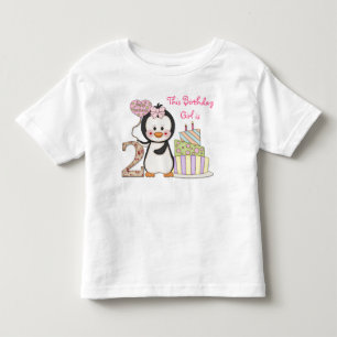 T-shirt Pour Les Tous Petits Penguin Cutie - Fille Deuxième Anniversaire