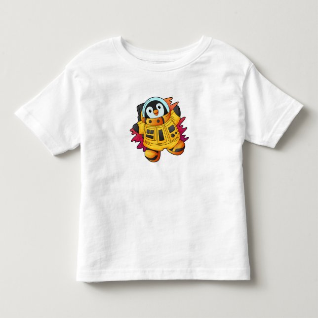 T-shirt Pour Les Tous Petits Penguin en costume d'astronaute (Devant)
