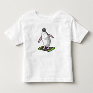 T-shirt Pour Les Tous Petits Penguin en Snowboardeur avec Snowboard