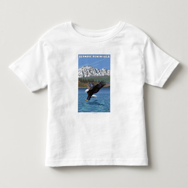 T-shirt Pour Les Tous Petits Péninsule olympique, WashingtonFishing Eagle (Devant)