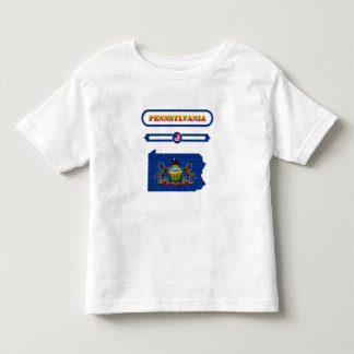 T-SHIRT POUR LES TOUS PETITS PENNSYLVANIE, CARTE DE PENNSYLVANIE. SAMER BRASIL