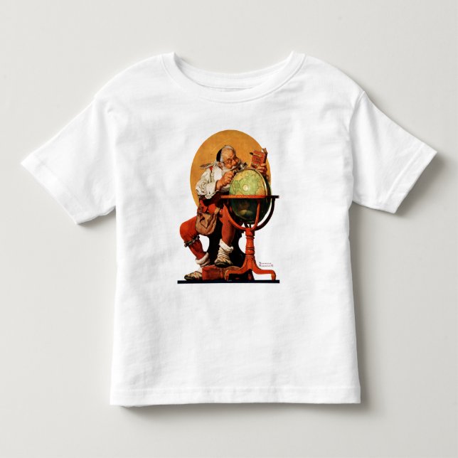 T-shirt Pour Les Tous Petits Père Noël au globe (Devant)