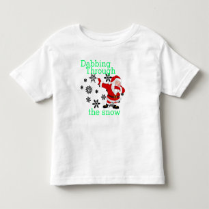 T-shirt Pour Les Tous Petits Père Noël Dabbing à travers la neige