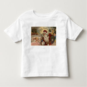 T-shirt Pour Les Tous Petits Père Noël tenant la poupée, fille de sommeil