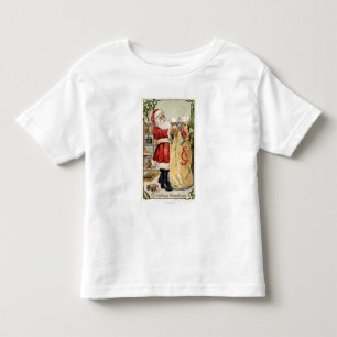 T-shirt Pour Les Tous Petits Père Noël tenant un sac de débordement des jouets