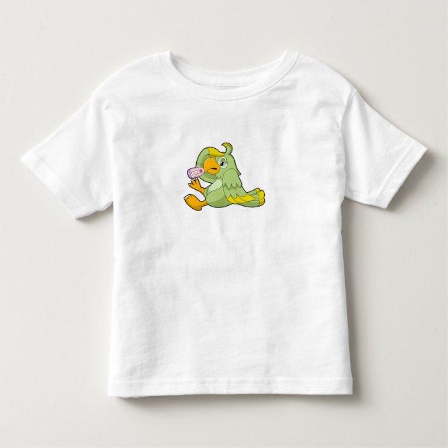 T-shirt Pour Les Tous Petits Perroquet avec thermomètre clinique (Devant)