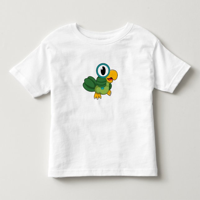 T-shirt Pour Les Tous Petits Perroquet avec verre de nivellement (Devant)