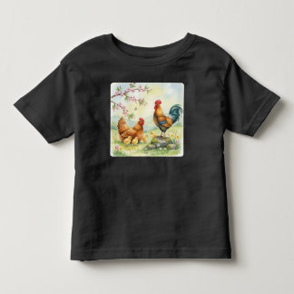 T-shirt Pour Les Tous Petits Personalized Farm Life rooster chicks toddler