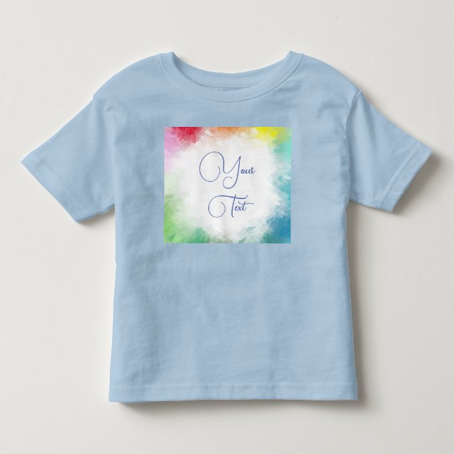 T-shirt Pour Les Tous Petits Personnalisé Ajouter votre Modèle de couleur bleu  (Devant)